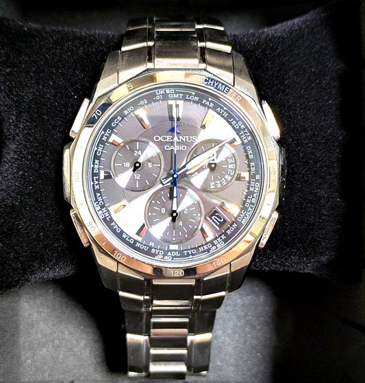 Casio Oceanus OCW-S1000 men's titanium solar watch with sapphire crystal and multi-band radio control