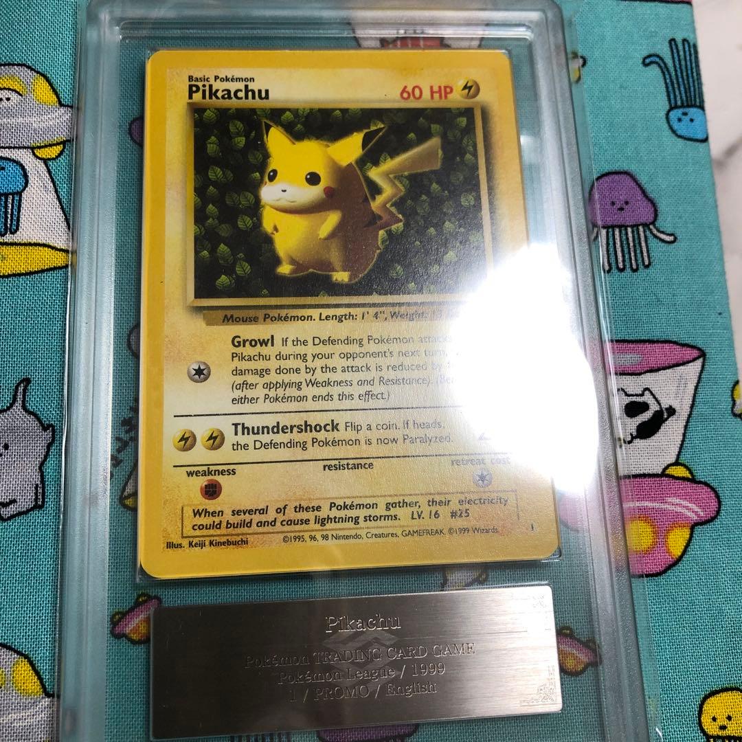 Japanese Pikachu promo Pokémon trading card with 60 HP and Thundershock attack, overseas version