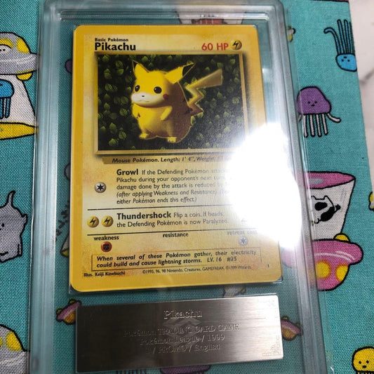 Japanese Pikachu promo Pokémon trading card with 60 HP and Thundershock attack, overseas version