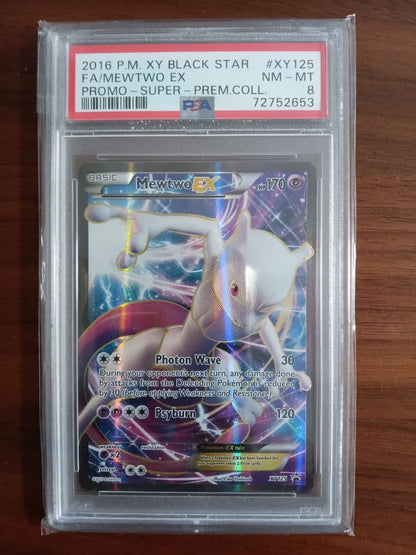 English Pokemon card Mewtwo ex graded PSA 8 from 20th Anniversary Festa XY-P series Japan import