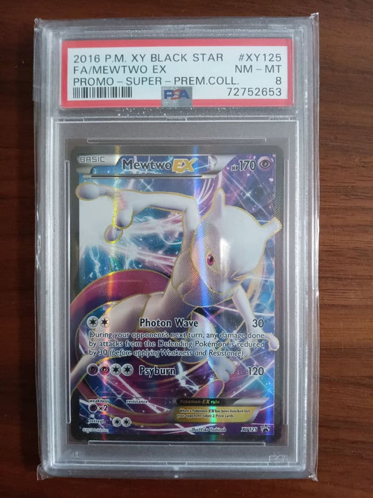 English Pokemon card Mewtwo ex graded PSA 8 from 20th Anniversary Festa XY-P series Japan import