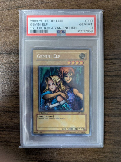 Geminai Elf LON-000 PSA 10 Gem Mint trading card with Old Asia Seal, Japan import