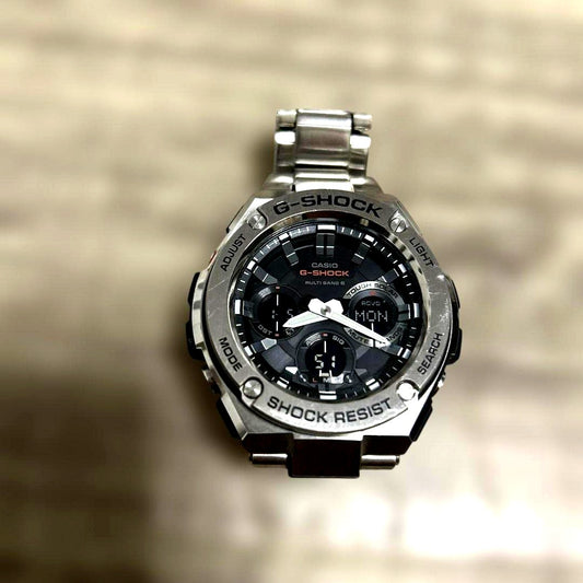 Casio G-Shock G-Steel GST-W110D hybrid analog-digital watch with stainless steel and resin case