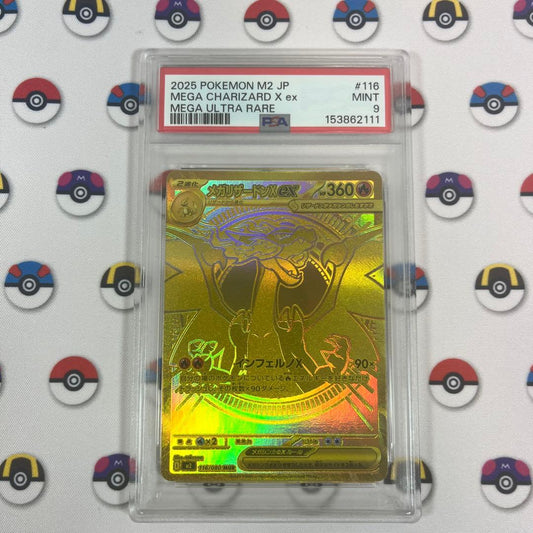 Bandai Pokemon Megaradodon X ex collectible card graded PSA9 with clear condition shown