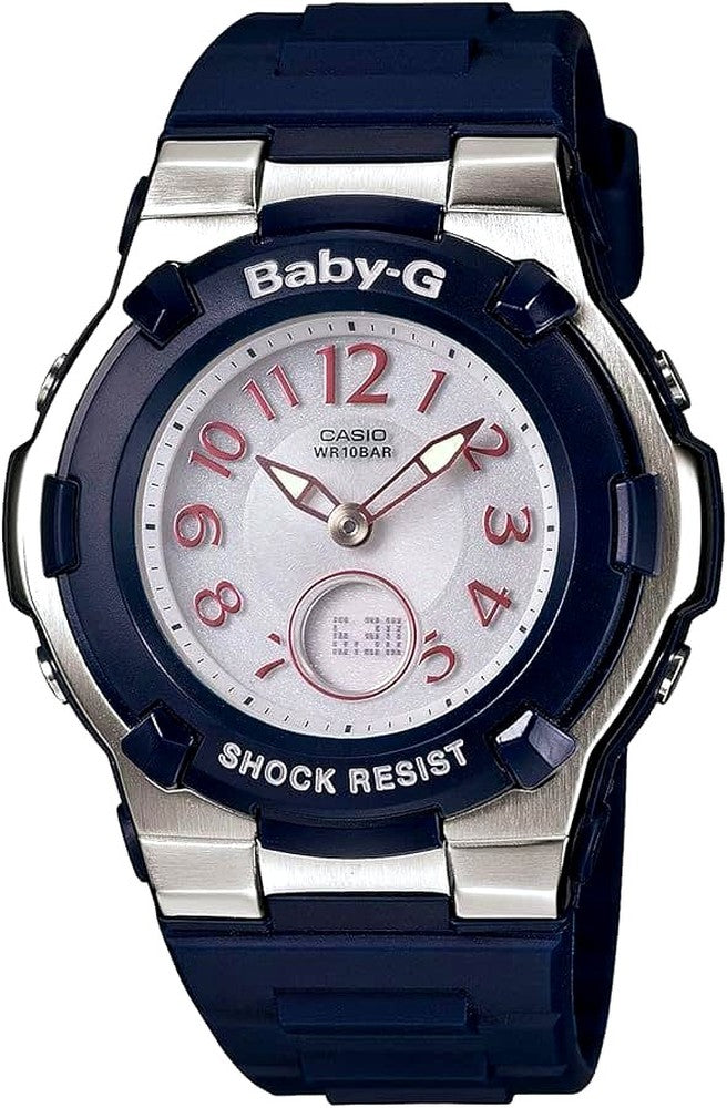 Casio Baby-G BGA-1100-2BJF Navy radio solar wristwatch with digital-analog display