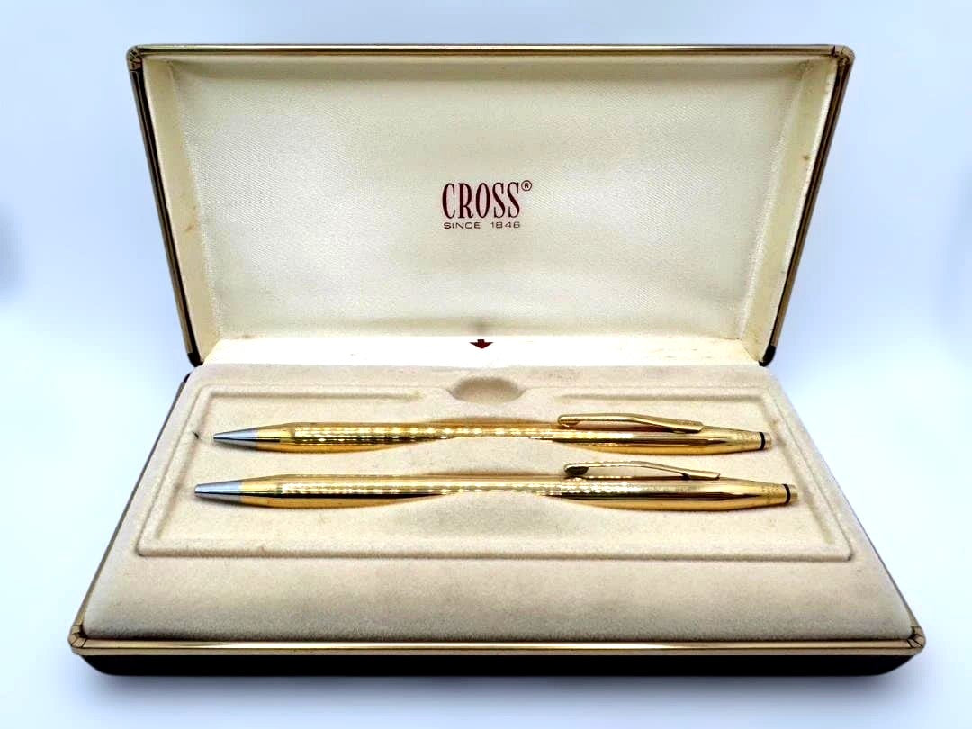 Cross Century 18KT gold filled twist ballpoint pen and stylus set with original case made in USA