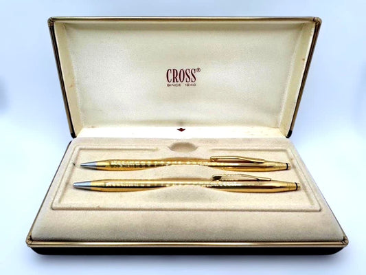 Cross Century 18KT gold filled twist ballpoint pen and stylus set with original case made in USA