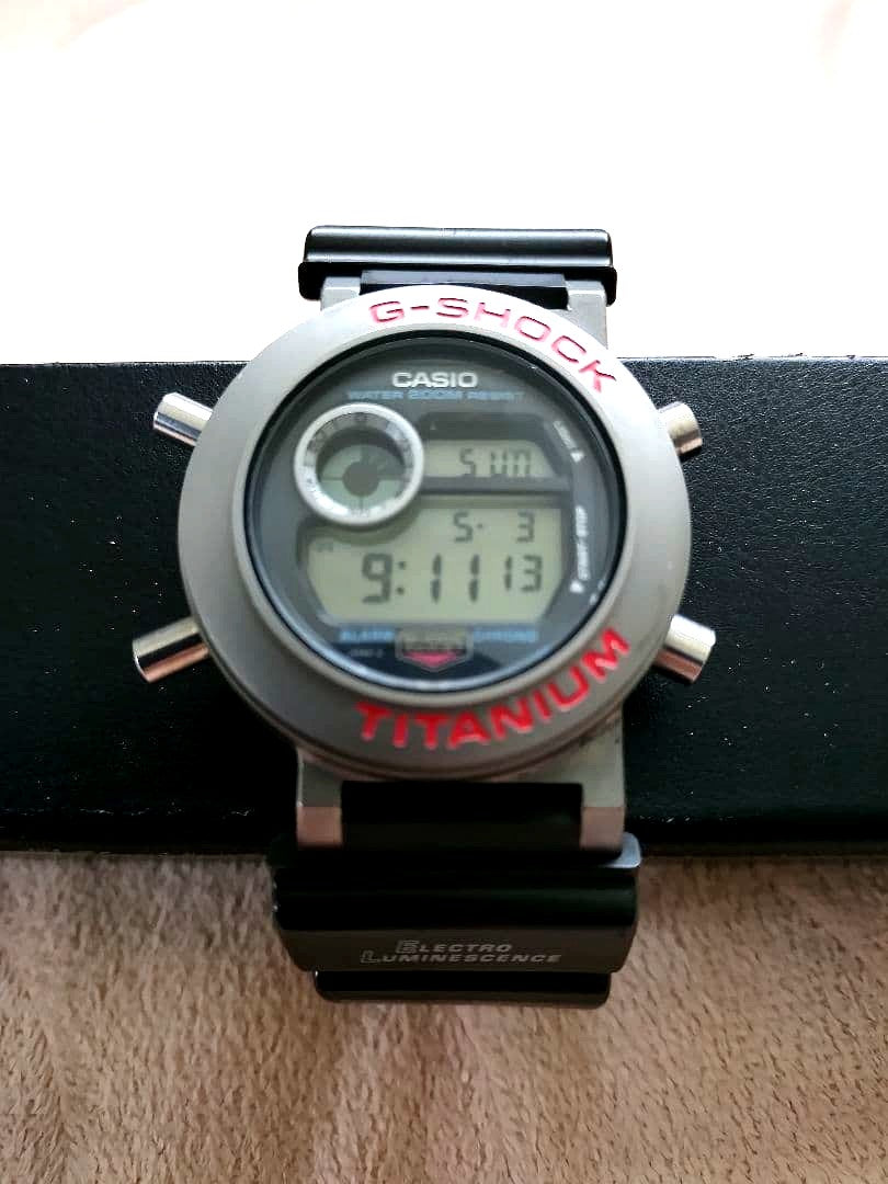 Casio G-Shock Frogman watch body only, no strap included, side view with visible backlight feature
