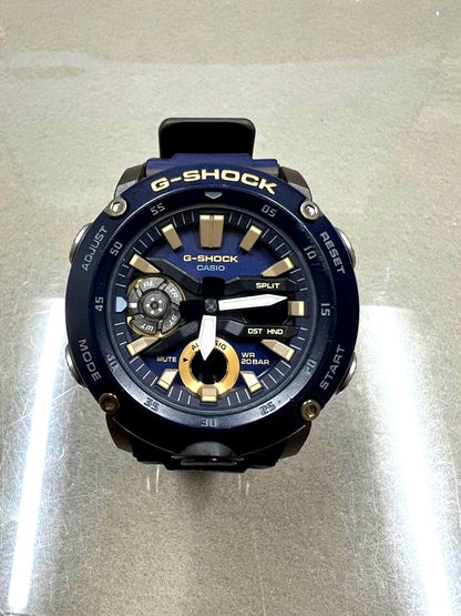 Casio G-Shock GA-2000-2AJF blue wristwatch with analog-digital display and blue resin band