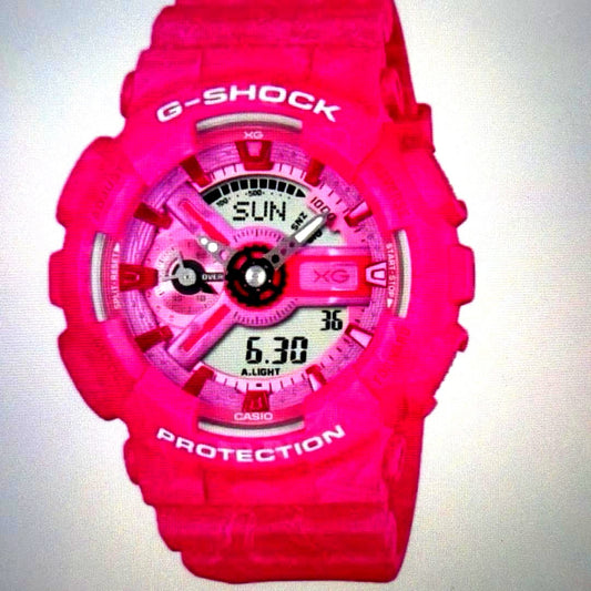 Casio G-Shock XG Series GMA-S110XG-4AJR brand new watch, Japan import, displayed with black and red design