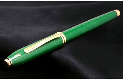 Cross Tulip Collection Jade Fountain Pen with Rare Jade and 22K Gold Leaf — Japan Import