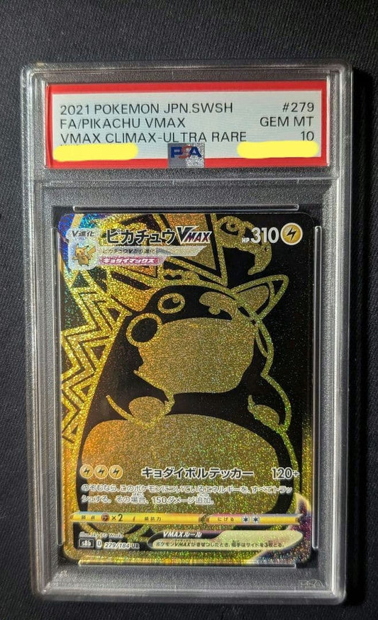 PSA10 graded Pokémon Card Pikachu Vmax UR 279/184 from Vmax Climax series Japan Import