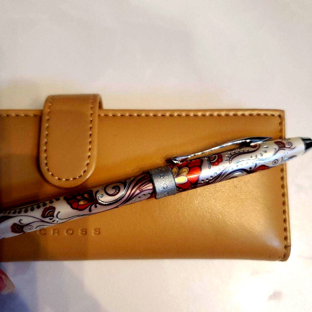 Cross Paisley Pattern Ballpoint Pen with Dedicated Beige Case