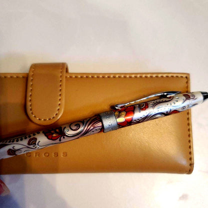 Cross Paisley Pattern Ballpoint Pen with Dedicated Beige Case