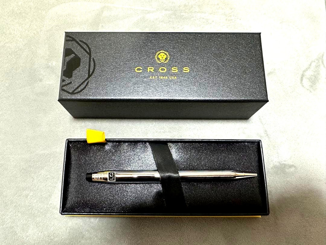 Cross Century II Luxury Card Limited Model silver chrome ballpoint pen with LC logo engraving on clip