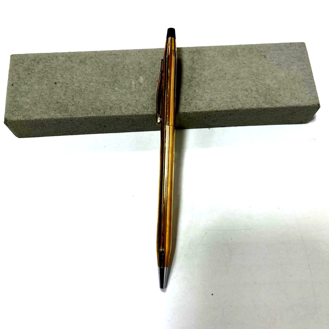 Cross Ballpoint Pen 10KT Gold Filled with Blue Ink and Silver Accents