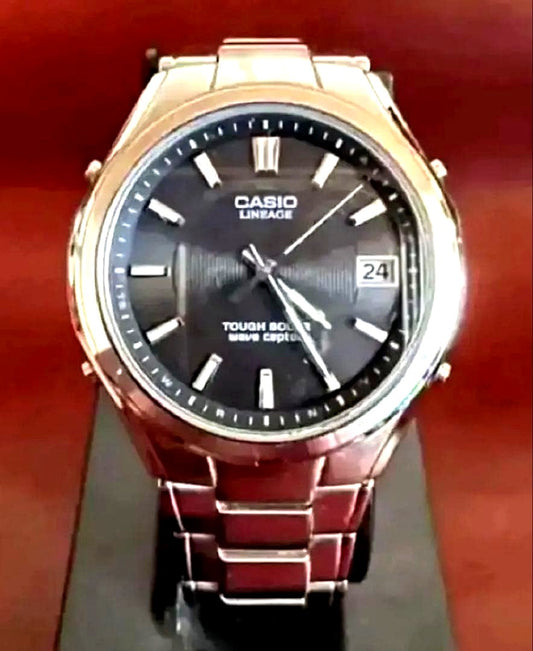 Casio Lineage Radio Wave Solar LIW-120 used watch with metal strap and analog display