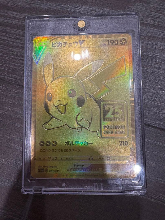 Golden Pikachu 25th Anniversary Edition collectible figure Japan import in excellent condition