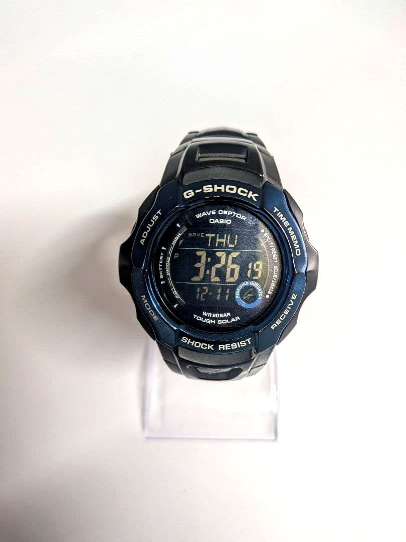 Used Casio G-Shock GW-700BDJ radio wave solar watch showing minor scratches and signs of use