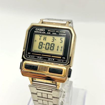 Casio Multi Alarm Digital Wristwatch for Men with black reflective face and digital display