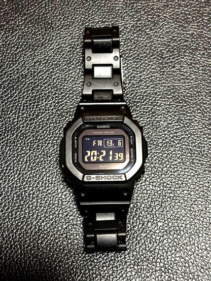 Casio G-Shock GW-B5600BC-1BJF Bluetooth watch in black with adjustment links and protector