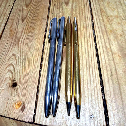 Tiffany & Cross Metal Body Ballpoint Pen & Mechanical Pencil 4-Piece Set — Japan Import