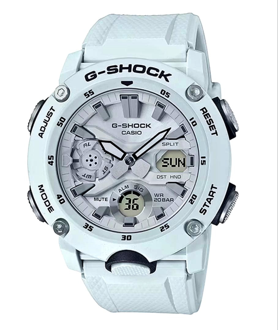 Casio G-Shock GA-2000S-7AJF light gray watch with original box, Japanese import, clean and undamaged appearance