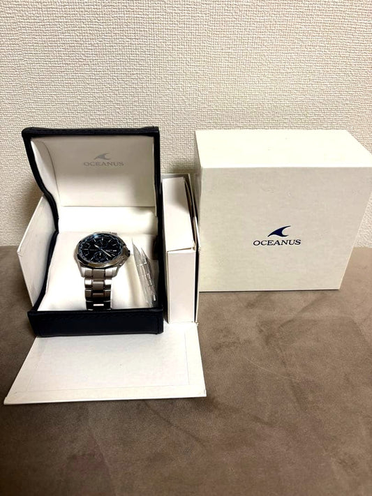 Casio Oceanus OCW-S2000 quartz watch with radio solar movement and world time function in stainless steel case