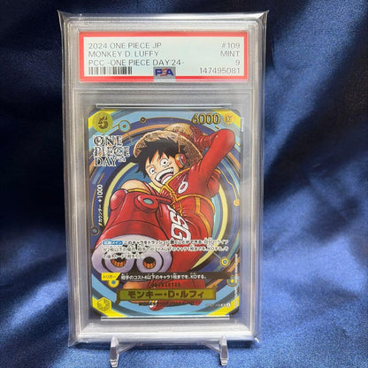 Monkey D. Luffy OP07-109 card graded PSA 9 Mint from ONE PIECE DAY 24 Japan import