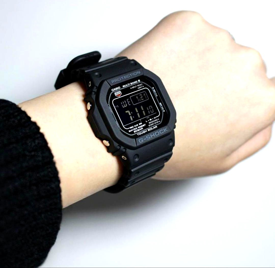 Casio G-Shock GW-M5610U-1B black resin radio-controlled solar digital watch with box and instructions