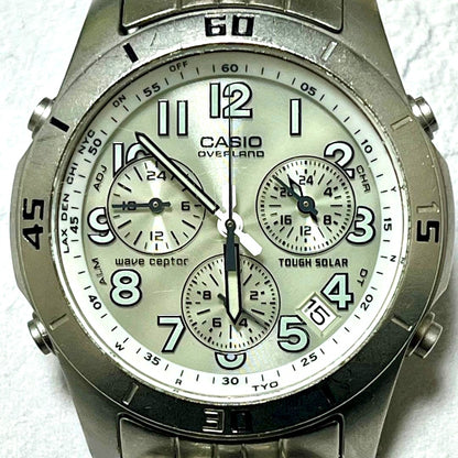 Casio Overland Wave Ceptor Tough Solar Silver Dial Stainless Steel Watch — Japan Import
