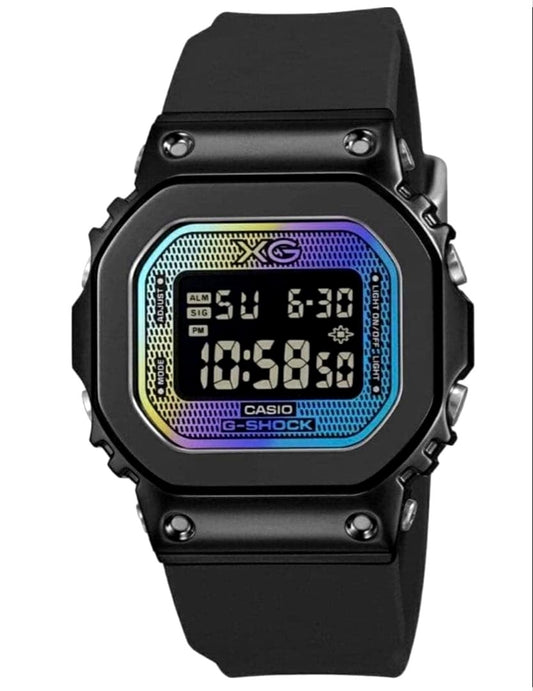 Casio G-Shock XG GM-S5600XG-1JR black square digital watch with rainbow vapor-deposited glass dial