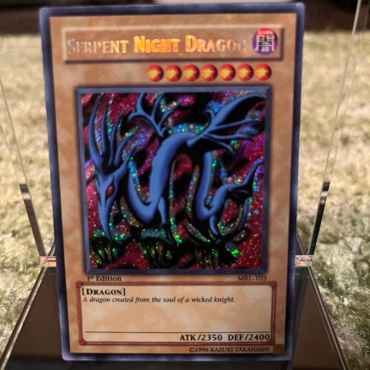 Yu-Gi-Oh Evil Night Dragon 1st Edition Secret card from Old Asia Japan import in protective sleeve