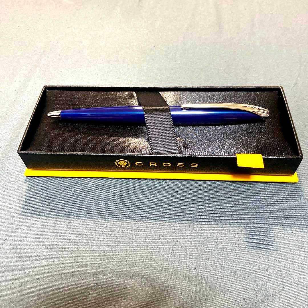 Cross Blue Ballpoint Pen with Silver Clip and Case