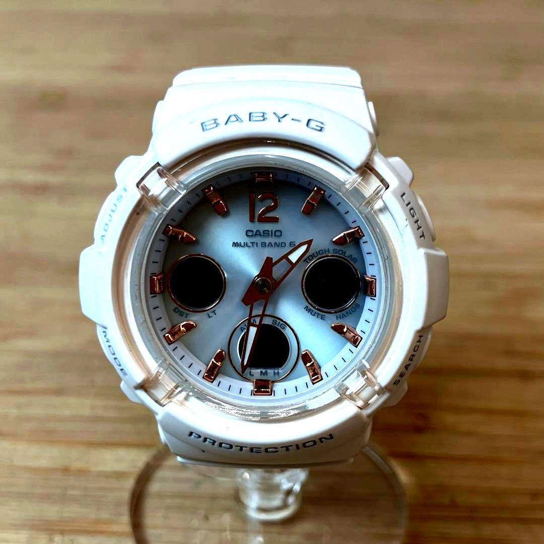 Casio Baby-G BGA-2800 white digital wristwatch with multi-band function and adjustable band