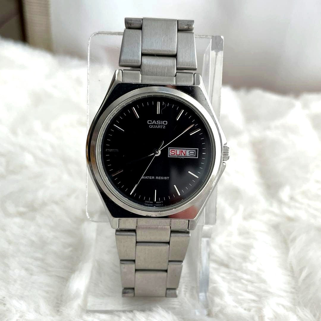 Used Casio Watch Model 4260 Japan import mechanical watch with black dial and stainless steel case
