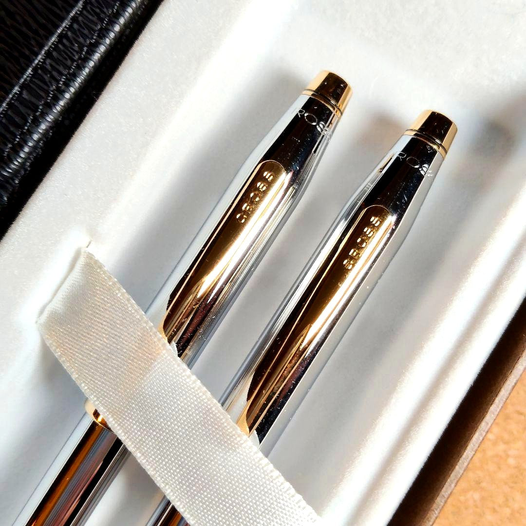Cross Classic Century Ballpoint Pen and Mechanical Pencil Set with Leather Case