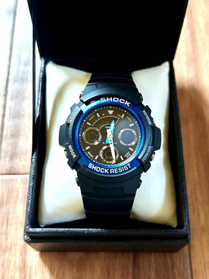 Casio G-Shock AW-591 shock resistant analog-digital watch with inorganic glass and 200m water resistance