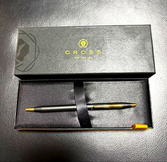 Cross Classic Century ceramic ballpoint pen in black with rotating mechanism and silver trim