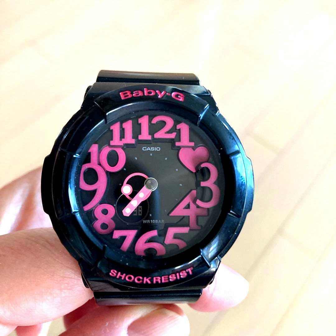 Casio Baby-G watch with heart motif, used condition, no scratches, battery dead, Japan import