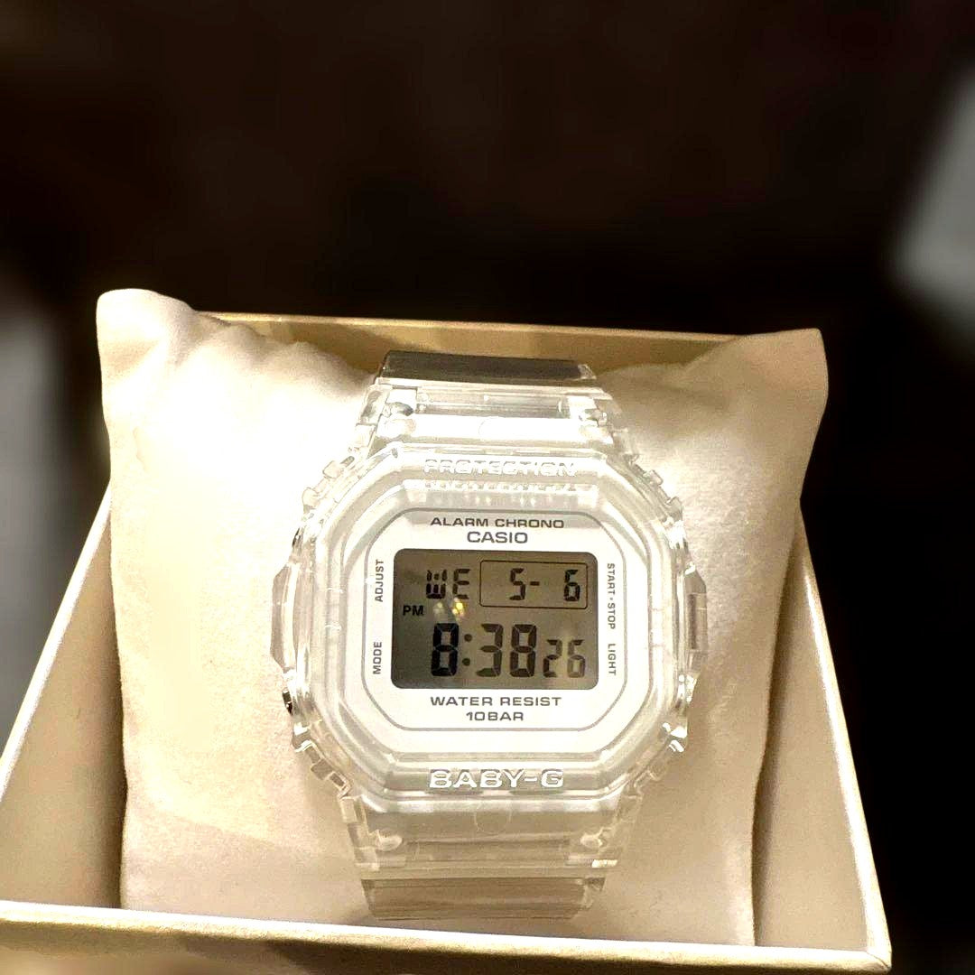 Casio Baby-G Clear Watch Japan import 2026 in excellent condition showing clear design and included warranty card