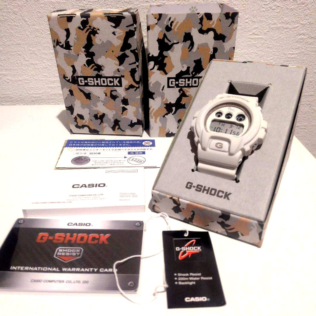 Casio G-Shock DW-6900SHB-7JR Shiba Inu Collaboration digital white watch with original box