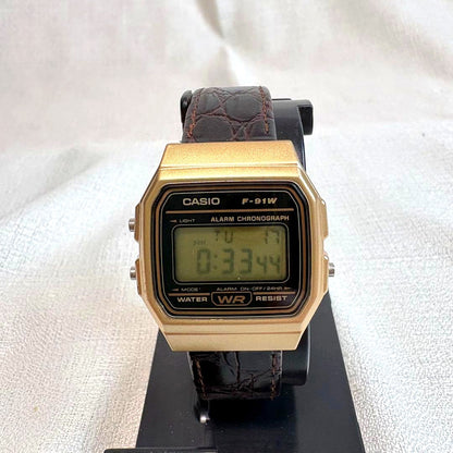Casio Deuxieme Classe custom croco embossed leather watch strap with box and accessories