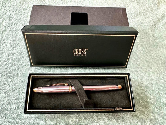 Cross Vintage Silver Fountain Pen with dedicated case in silver finish, used condition