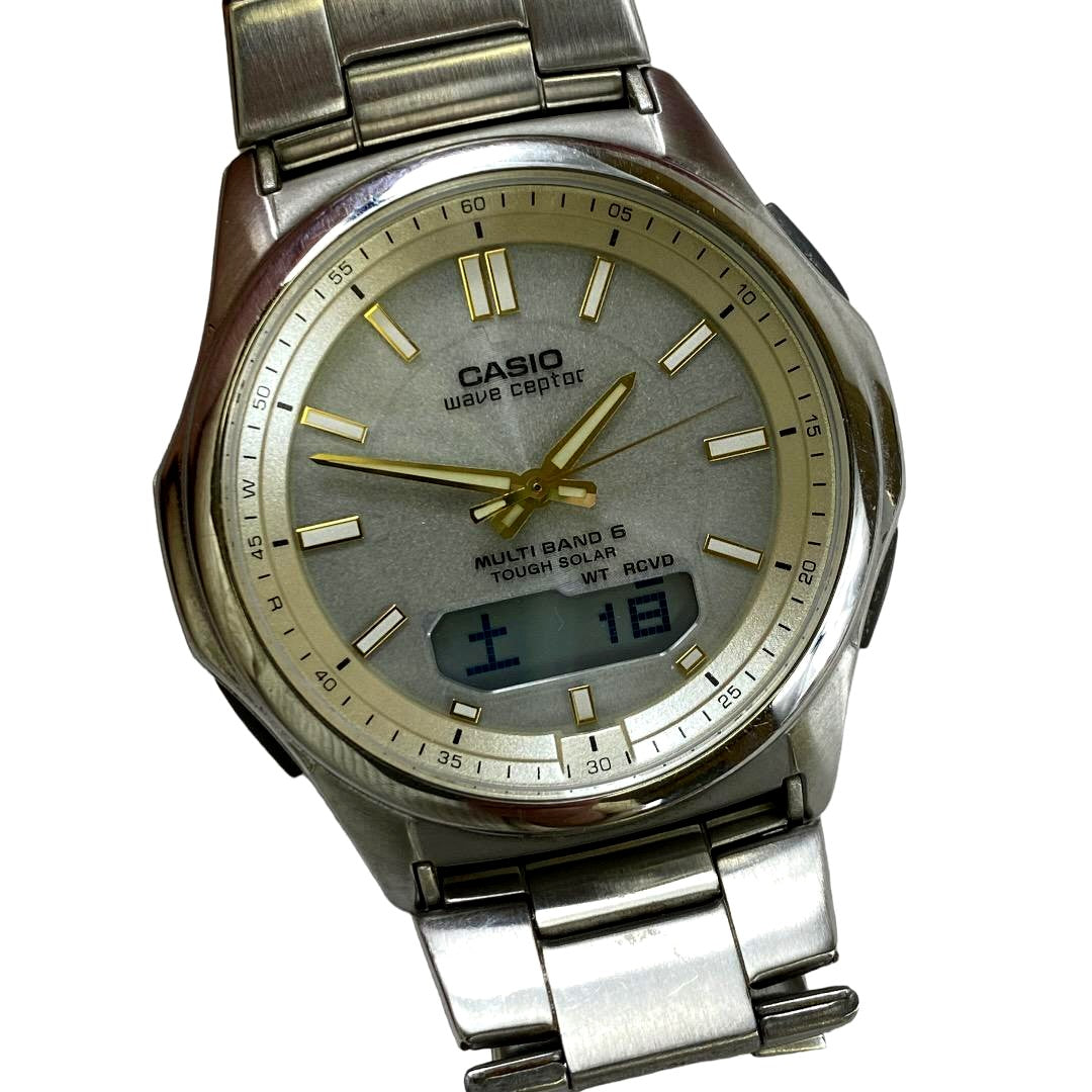 Casio Wave Ceptor WVA-M630D-9AJF radio-controlled solar watch with stainless steel band and 40mm case