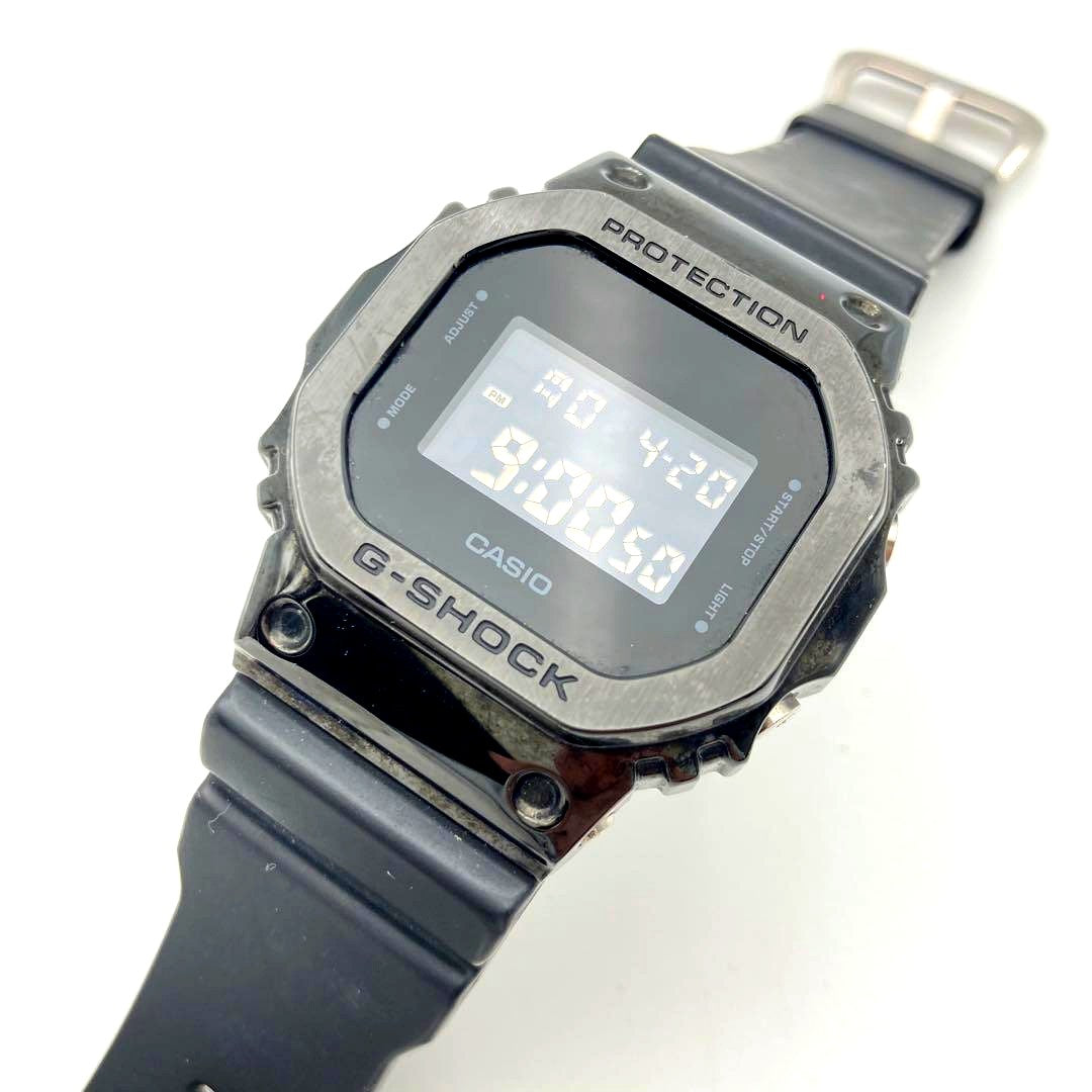 Casio G-Shock GM5600B watch with black resin strap and shock resistant case, Japan import