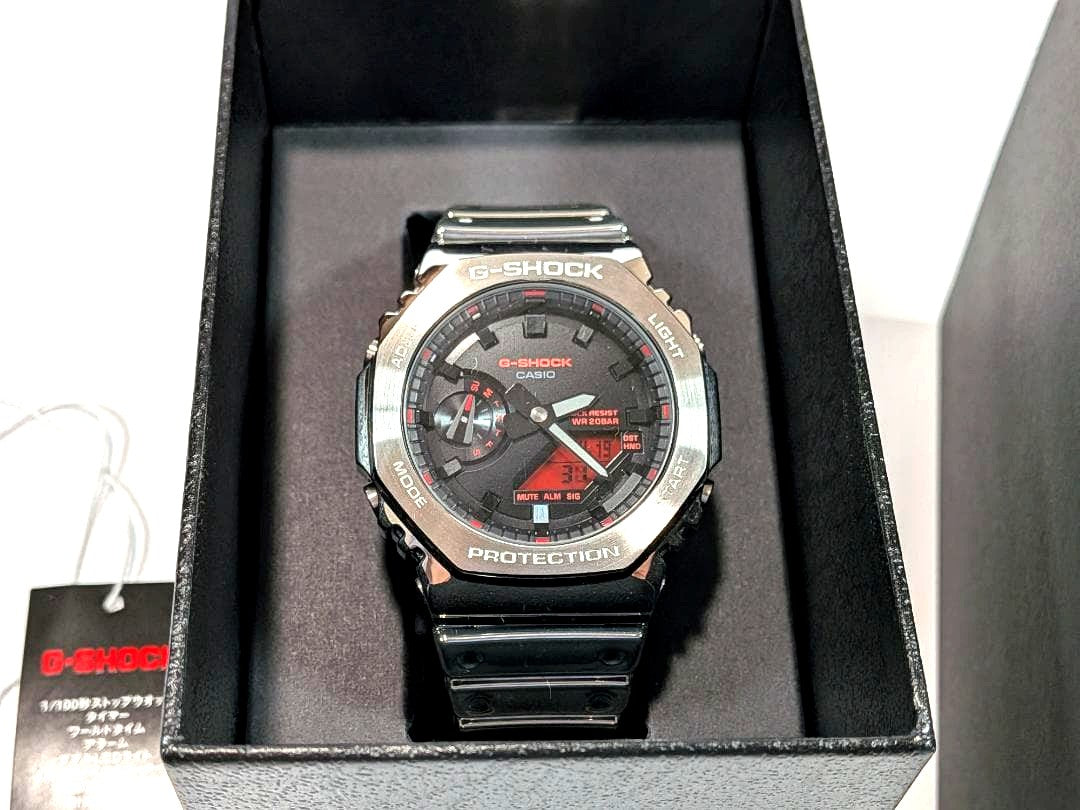 Casio G-Shock GM-2100YRA-8AJF watch with resin and stainless steel case and tough silicone band
