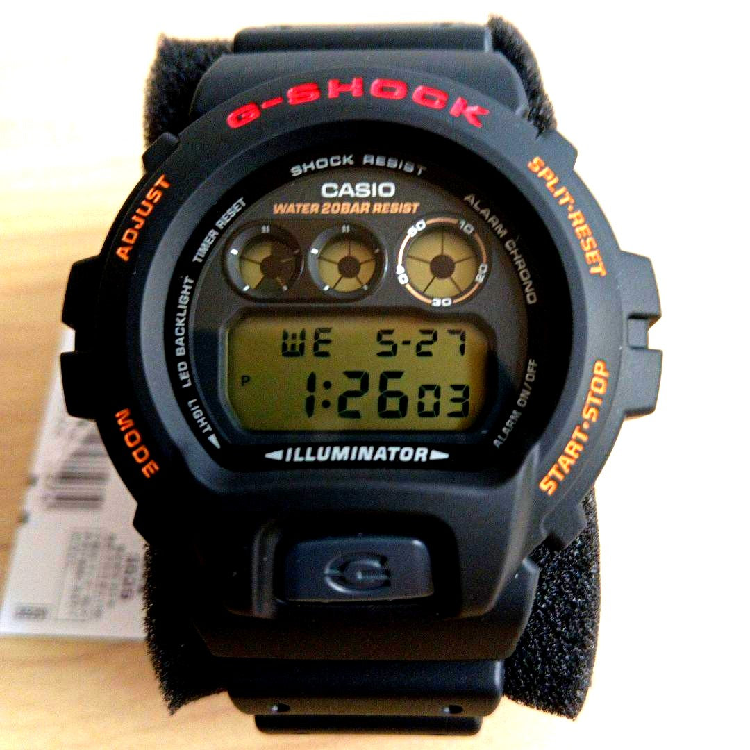 Casio G-Shock DW-6900UB digital watch with black resin band and LED backlight