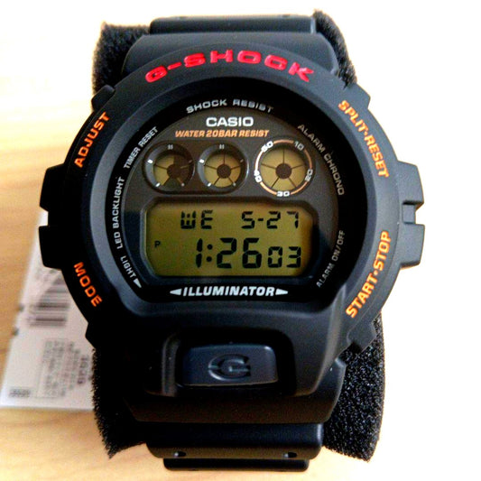 Casio G-Shock DW-6900UB digital watch with black resin band and LED backlight