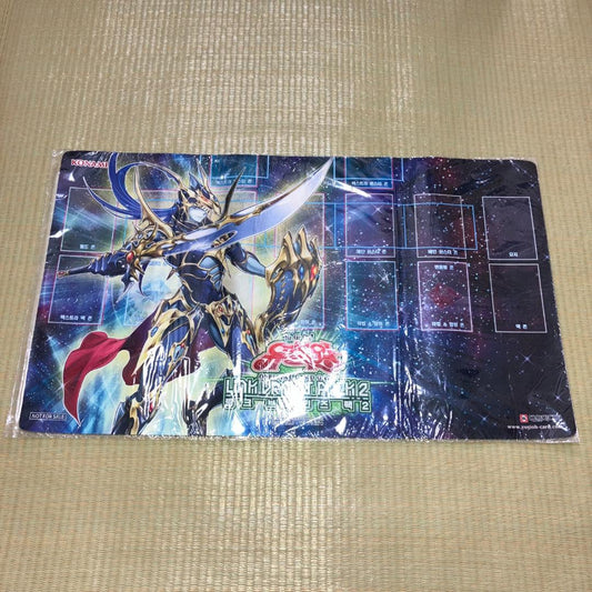 Sealed Yugioh Link Vrain Pack2 Chaos Soldier play mat in unopened outer bag with minor surface damage